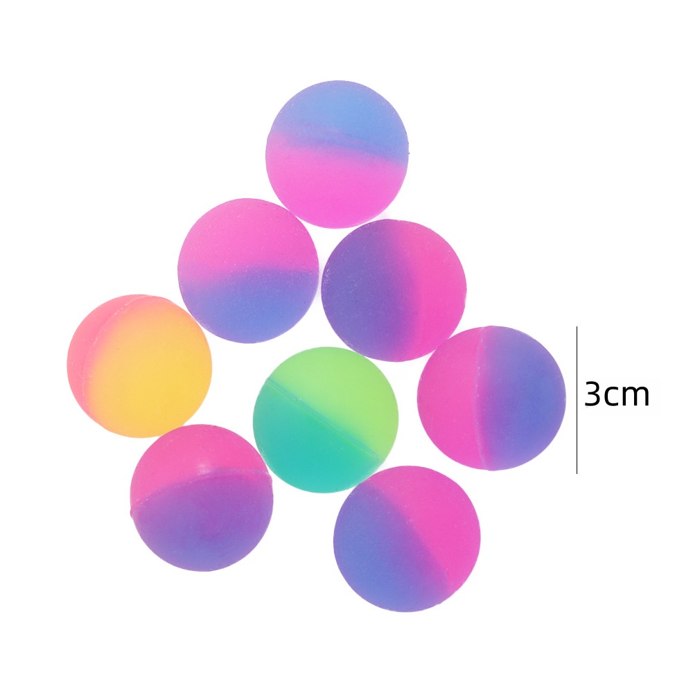 6Pcs 3cm Two-color Outdoor Bouncy Ball Kids Party Supplies Birthday Pinata Filler Christmas Carnival Party Reward Toy