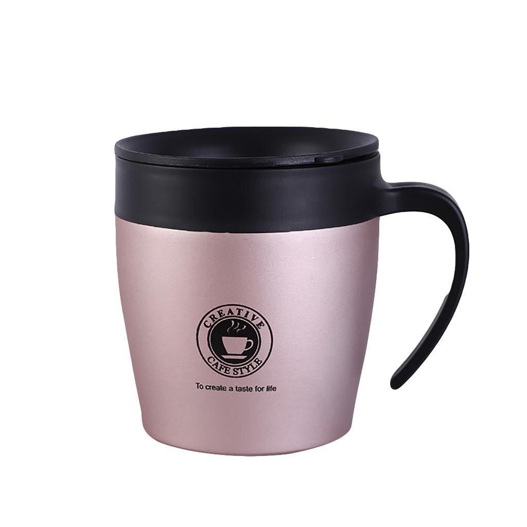 Double Wall Stainless Steel Coffee Mug 350ml Portable Cup Travel Tumbler Coffee Jug Milk Tea Cups Double Office Water Mugs K20: Rose Gold
