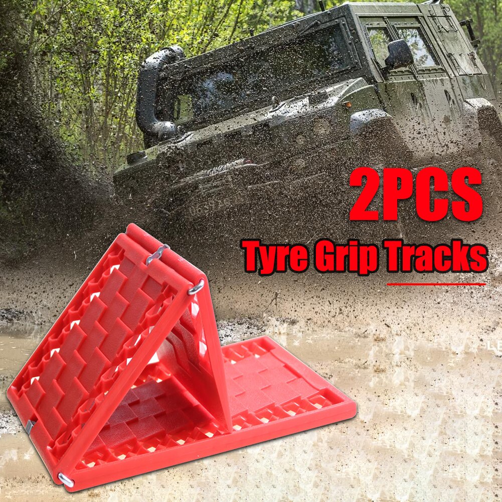 2pcs/Set Tyre Grip Traction Tracks Folding Rubber Car Tires Rescue Mats Snow Mud Sand Escaper Traction Tracks Mat