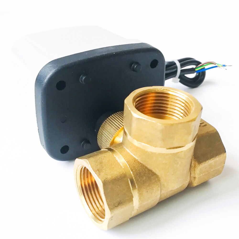 3-WAY Electric actuated ball valve 3/4", DC12V electric ball valve easy for install and uninstall, 3 control wires valve