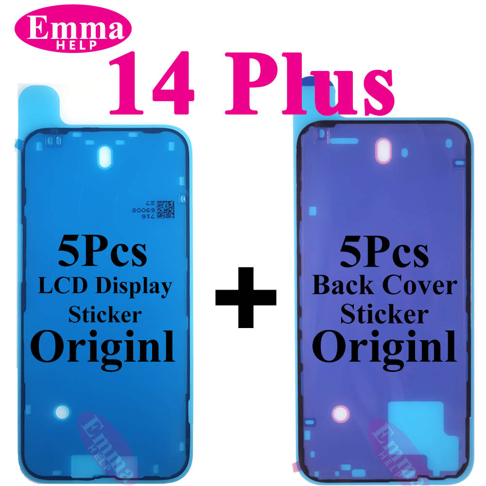 10pcs Back Cover Sticker for iPhone 14 15 Pro Max 16 Plus Back Frame Waterproof Seal Bezel Display Adhesive LCD Screen Frame: black