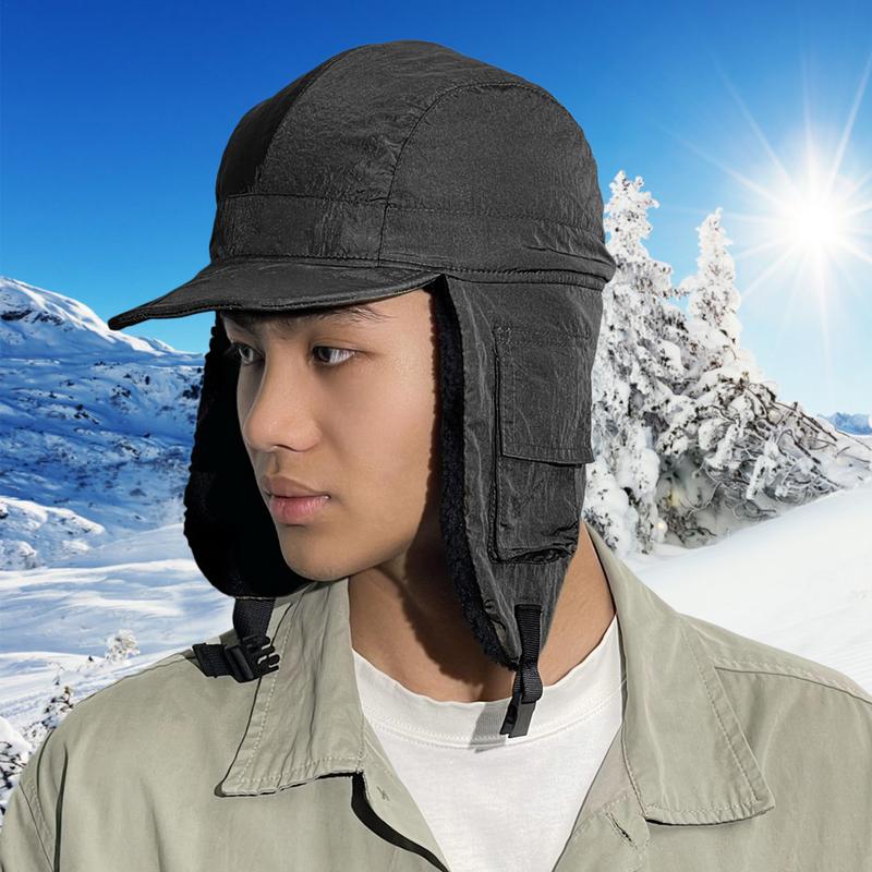 Chapéu caçador de inverno para homens e mulheres, chapéu de piloto à prova de vento com aba de orelha, chapéu de soldado ao ar livre, acessórios de fantasia à prova de frio