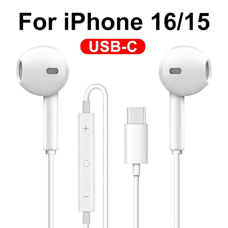 For Apple Original Headphones For iPhone 16 Pro Max 15 14 13 12 11 in-ear Earphones XS XR 8 6 7 Wired Headset Phone Accessories: Red