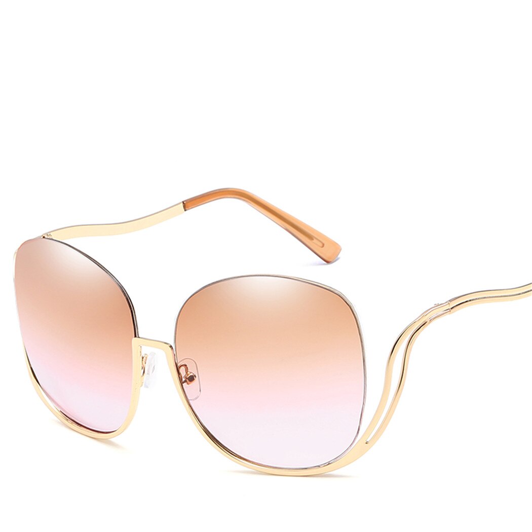 Mode Oversized Zonnebril Vrouwen Randloze Half Matal Frame Zonnebril Vintage Gradiënt Sunglass Shades