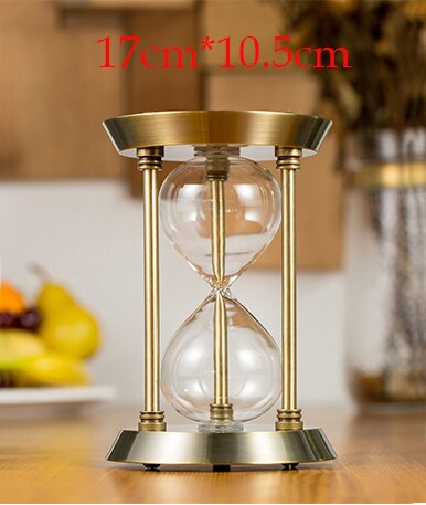 Empty Sand Glass Hourglass Time Hourglass Timer Metal Study Living Room Office Desktop Decoration Home Accessories: high 17cm