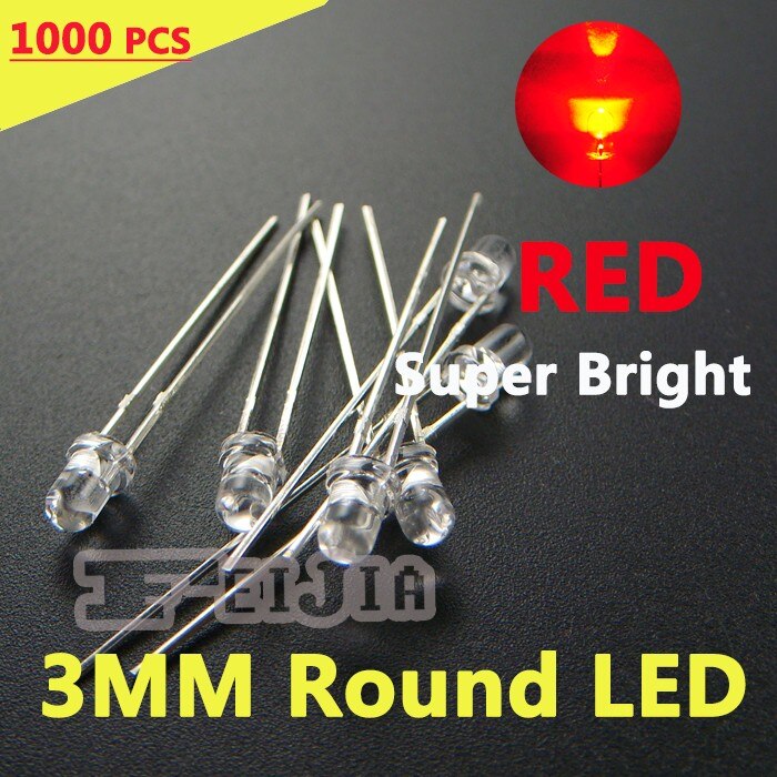1000 stks/partij 3mm Rode Ronde LED Diode Lndicato... – Vicedeal