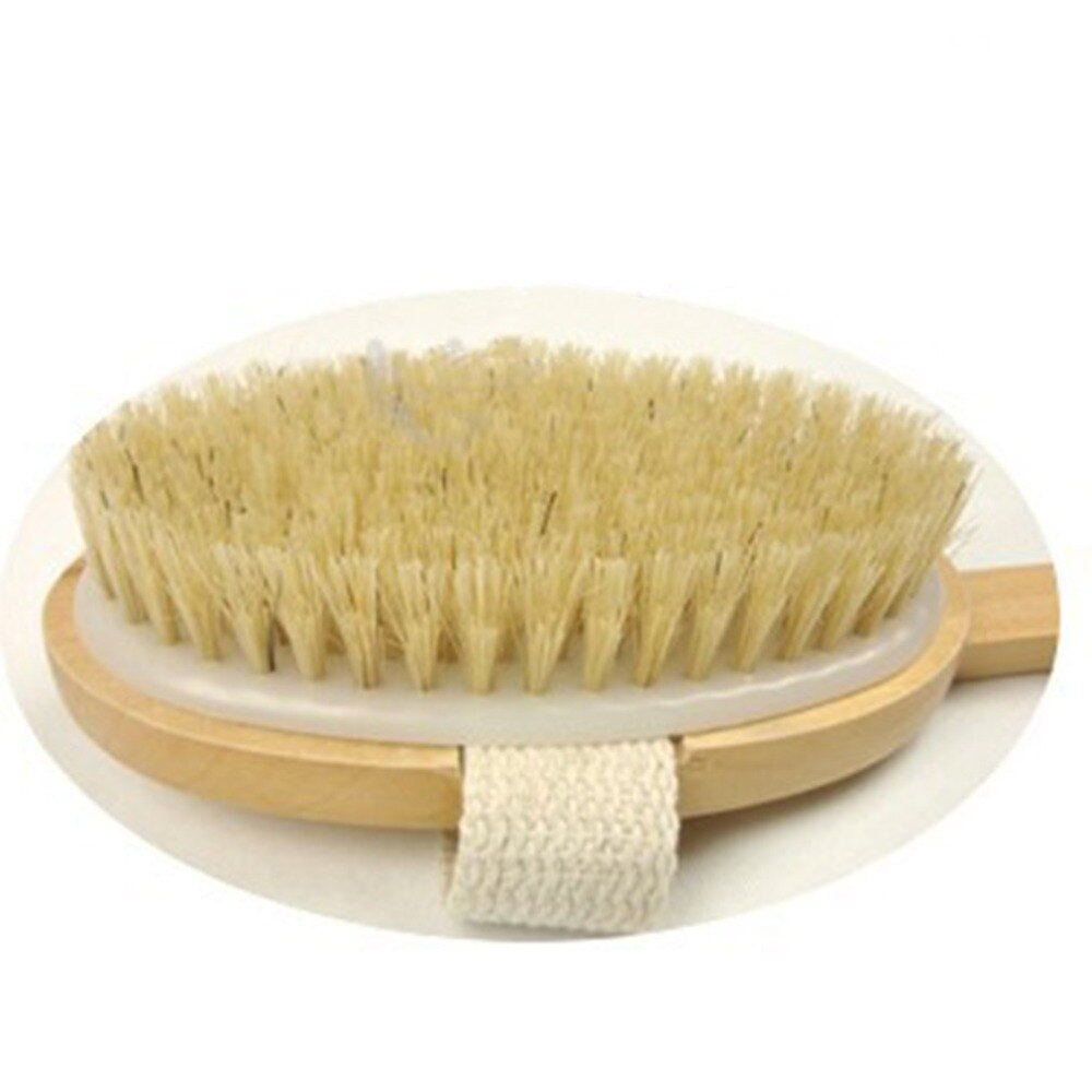 1 pcs Long Wooden Handle Bath Body Brush Natural Bristles Exfoliating Body Massager Brush Skin Cleaning for Bathroom