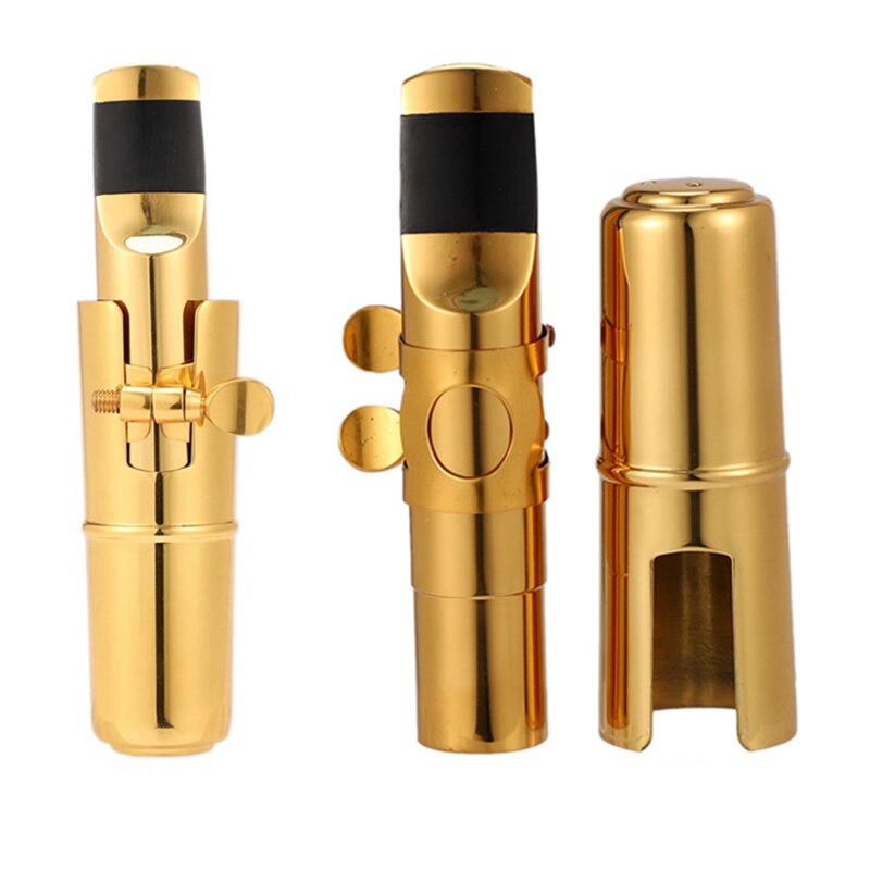 Alto Saxophone Mouthpiece - Gold Plated Metal - Includes Cap & Ligature