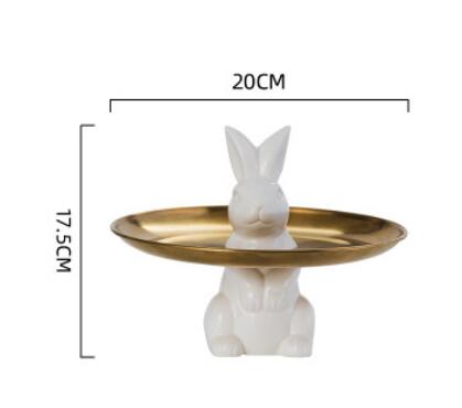 Ceramic rabbit Plate Ceramic dish porcelain plates decorative dinner plates Rabbit Dessert Bunny cake tray sets dish Easter: C