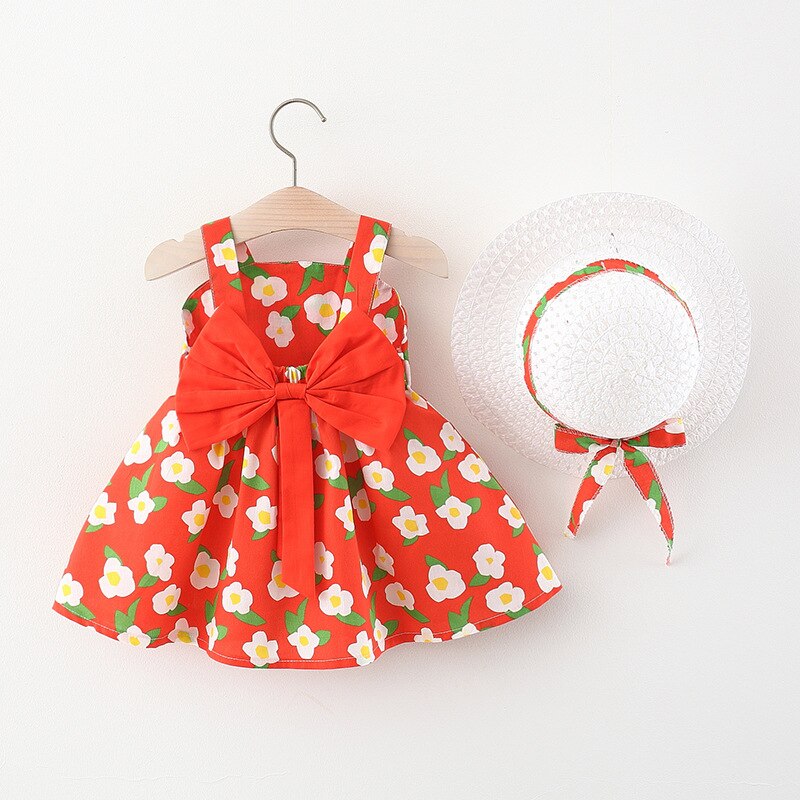 LZH-vestido de princesa para niñas, ropa infantil con tirantes, estampado de , 1-2-3-4 años, verano 2022: red / 4T 110
