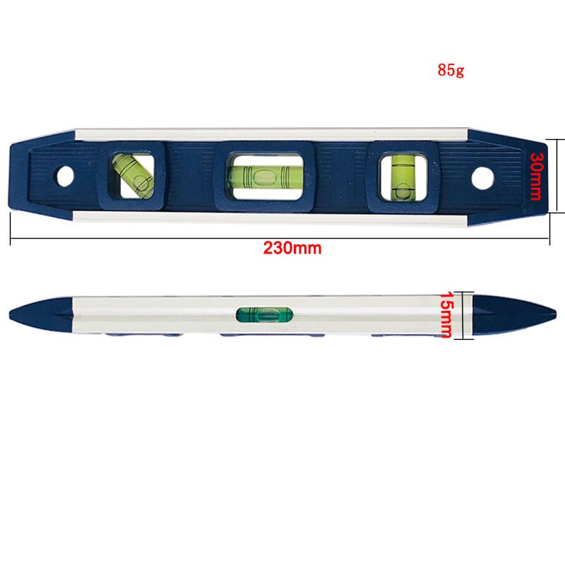9 inch 3 Spirit Level Bubble Magnetic Ruler Vertical And Horizontal Mini Pocket Portable Spirit Level Gradienter Measuring Tool