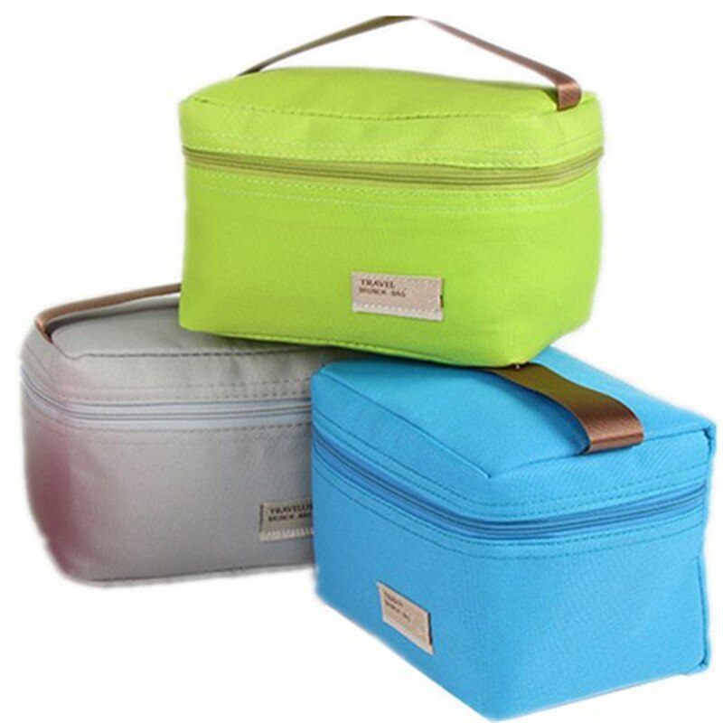 4 Kleur Kleine Draagbare Waterdichte Nylon Koeltas Lunchbox Leisure Picknick Bento Container Voedsel Thermische Zak Pouch Voor Vrouwen