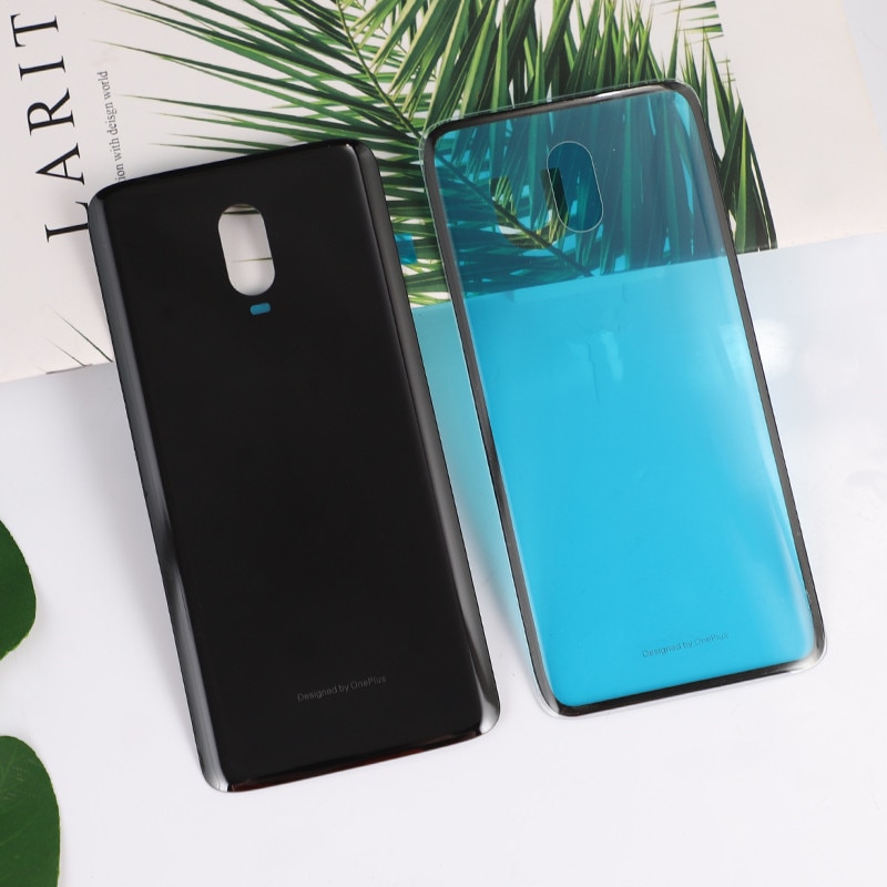 6 t original capa de habitação traseira para oneplus 6 t um mais porta traseira fosco brilhante reparação vidro substituir bateria caso + logotipo cola