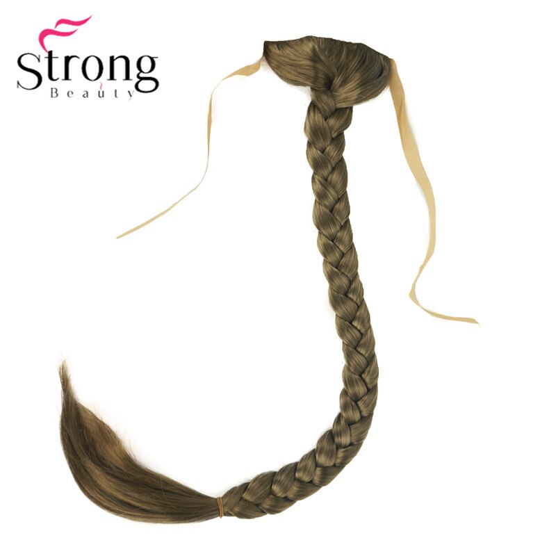 StrongBeauty Blonde Long Fishtail Braid Ponytail Extension Synthetic Clip In Hairpiece COLOUR CHOICES: 14 Lt.. Golden Brown
