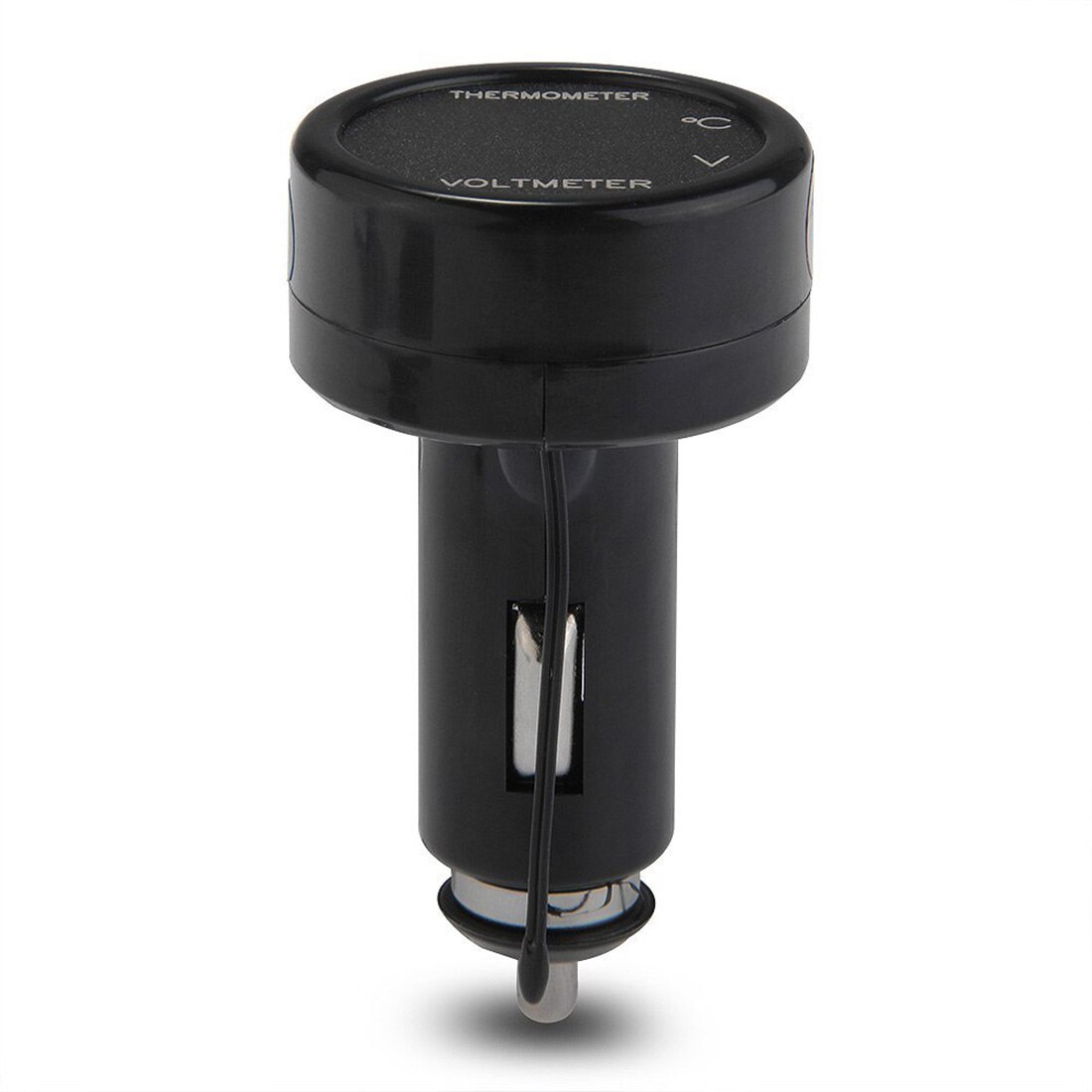 Universal 12V Car Digital Voltmeter Gauge Thermometer LED Cigarette Lighter Charger USB Charger Voltage Meter DC 8-40V