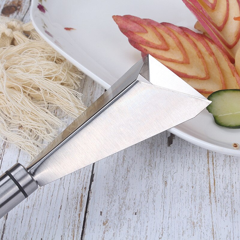 Triangular Fruit Carving Knife Household Stainless Steel Apple Push Knife Chef Fruit Platter Artifact Food Carving Tool