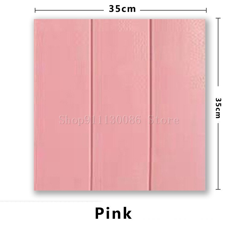 Zelfklevende 3D Baksteen Muurstickers Steen Woonkamer Decor Foam Waterdicht Panelen Wandbekleding Behang Thuis Tv Achtergrond Kid: Pink