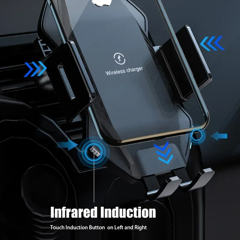 Qi 10W Fast Car Wireless Charger for Doogee S98 S95 S90 S90C S88 S68 S97 Pro V10 V20 BL9000 Automatic Clamping Car Phone Holder