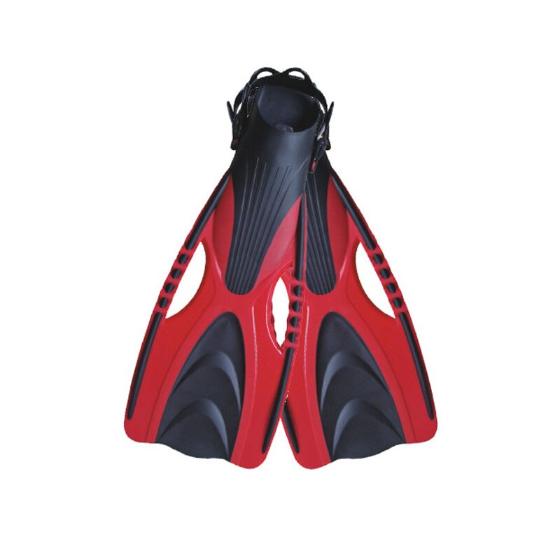 Aletas de buceo para adultos, zapatos de natación ajustables, de silicona, sumergibles, largas, monoaleta: Rojo / XXL