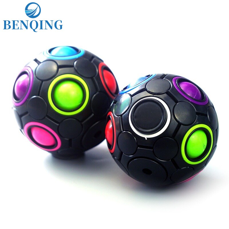 Benqing Draaibare Regenboog Ball Brain Power Vinger Voetbal Kinderen Stress Relief Speelgoed Vingertop Regenboog Bal Magische Bal WF229