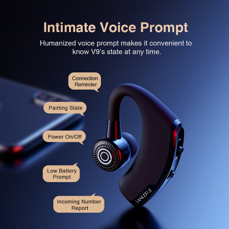 Sanlepus Bluetooth Oortelefoon Draadloze Hoofdtelefoon Handsfree Headset Oordopjes Met Hd Microfoon Voor Telefoon Iphone Xiaomi Over Ear