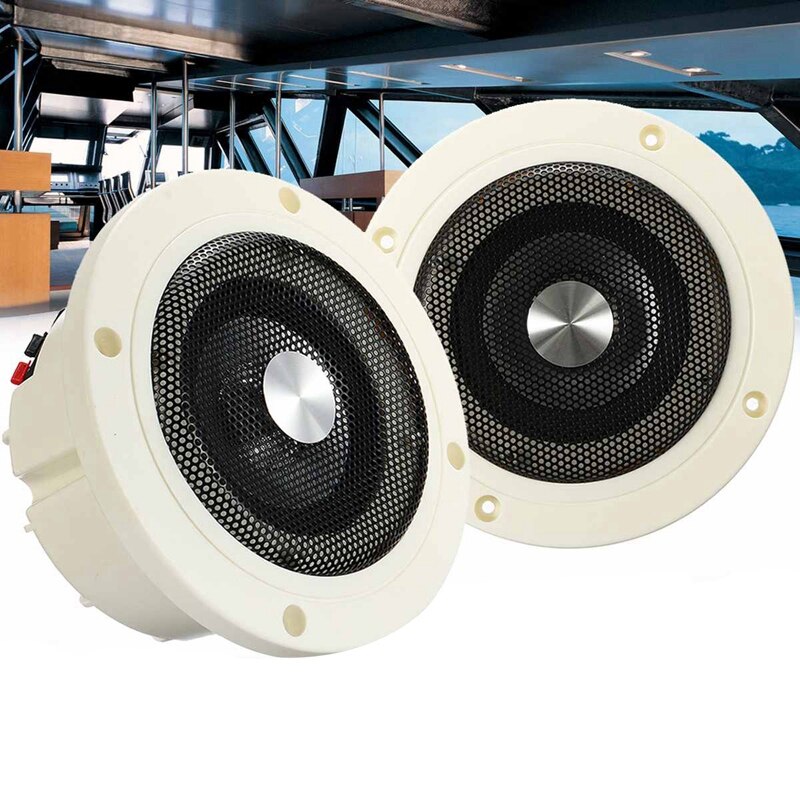 Altavoces estéreo marítimo o impermeables, altavoces de techo de montaje en pared, reproductor de música para interiores y exteriores para barco ATV UTV, 1 par