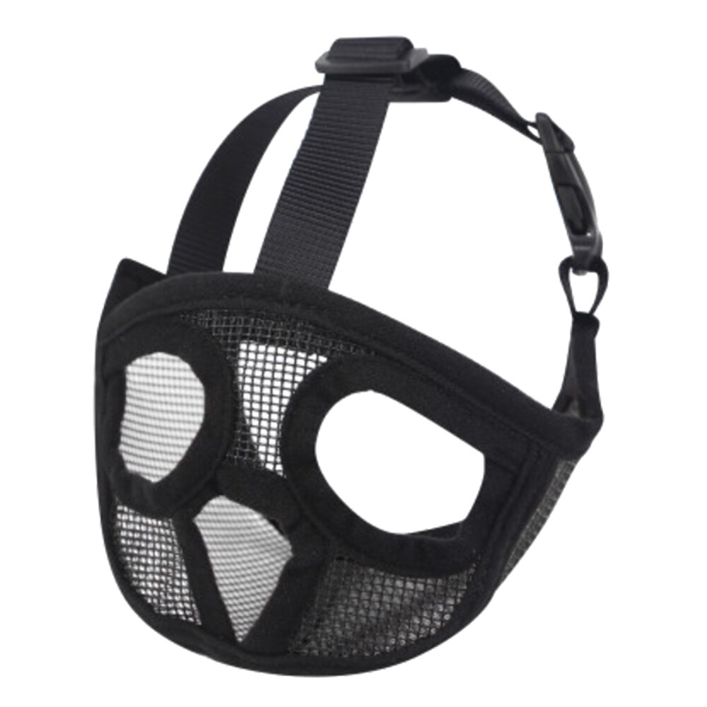 Korte Snuit Huisdier Hond Muilkorf Comfortabele Verstelbare Mesh Franse Bulldog Pug Mond Snuit Masker Dog Training Bark Control Apparaat: black / S