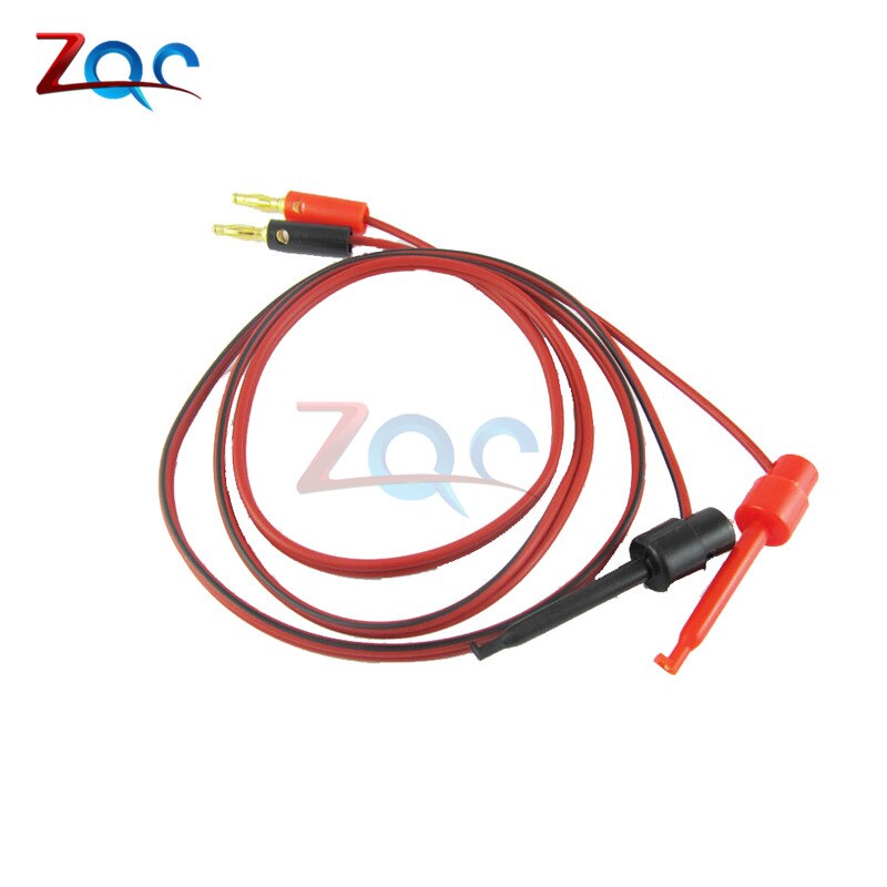 1 Pair 4mm Banana Plug to Test Hook Clip Lead Cable Gold Plated For Multimeter Test Lead Cable Equipment Connector