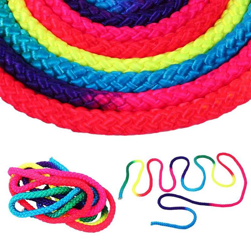 Gymnastiek Touw Touw Riem Regenboog Kleur Ritmische Gymnastiek Touw Effen Competitie Arts Training Touw voor Training , Fitness , Oefening , dans benodigdheden