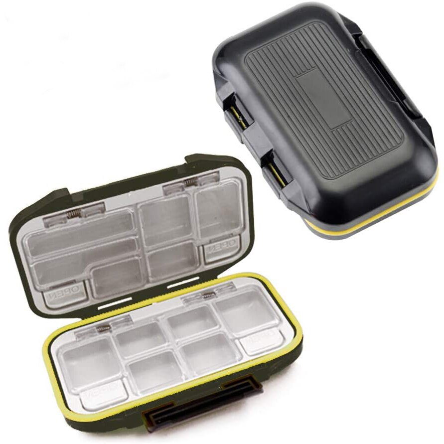Fishing Tackle Box Waterproof Fishing Gear Accessories Bait Lure Hooks Storage Boxes Fishing Tackle Box Large 12/24/30 Grid: S Black A Type