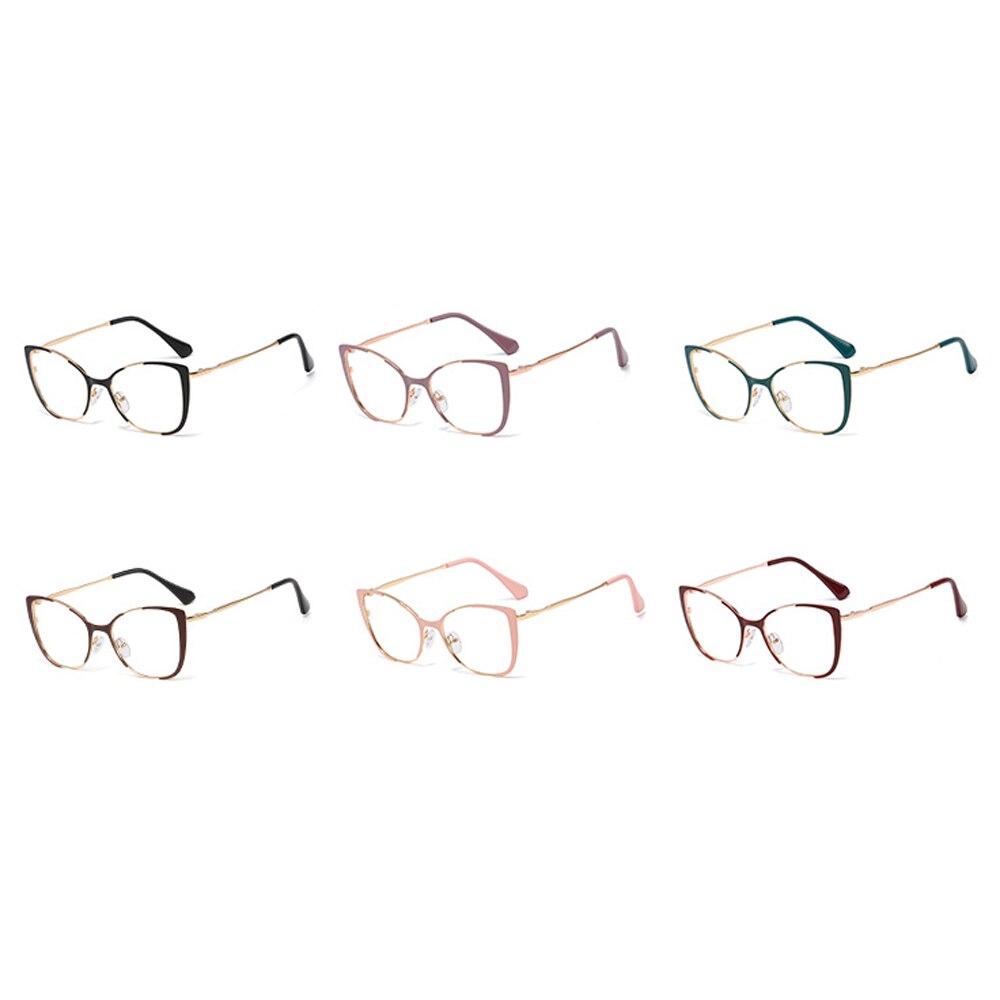 Peekaboo retro Katze Auge brille rahmen für frauen optische damen artikel klar objektiv metall brillen Rahmen weibliche dekoration