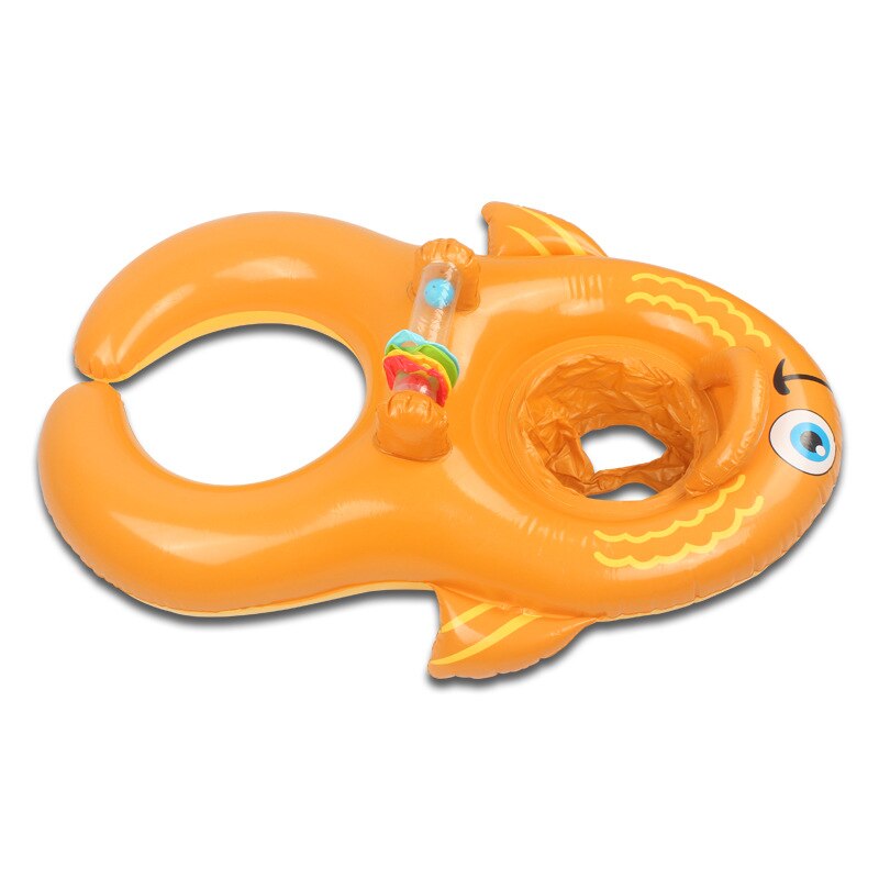 Orange Delicate Parent-Child Double Intimacy Development Swimming Seat Children Playing Kids Good-looking Swim Ring: Default Title