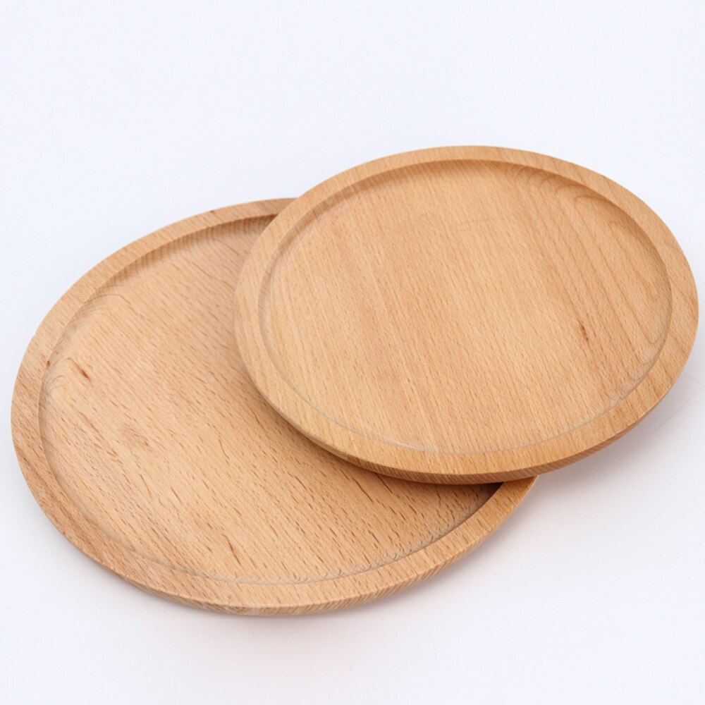 Ronde Plaat Snack Houten Taart Vruchten Schotel Kamer Dessert Dienblad Milieuvriendelijke Sushi Servies Party Voor Home Hotel School