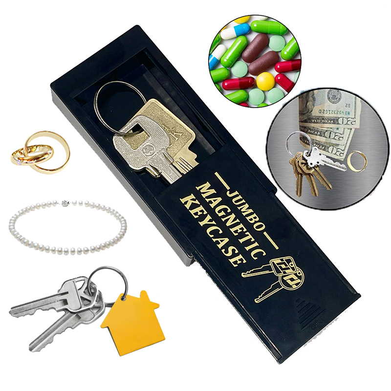 Coffre-fort magnétique pour clés de voiture, boîte secrète portable, support de verrouillage à clé, cachette extérieure magnétique pour la maison, le bureau, la voiture, le camion, la caravane