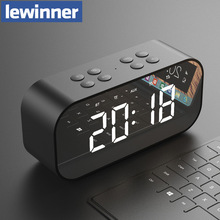 Bluetooth 5.0 Draagbare Draadloze Bluetooth Speaker Kolom Subwoofer Muziek Sound Box LED Tijd Snooze Wekker voor Laptop Telefoon