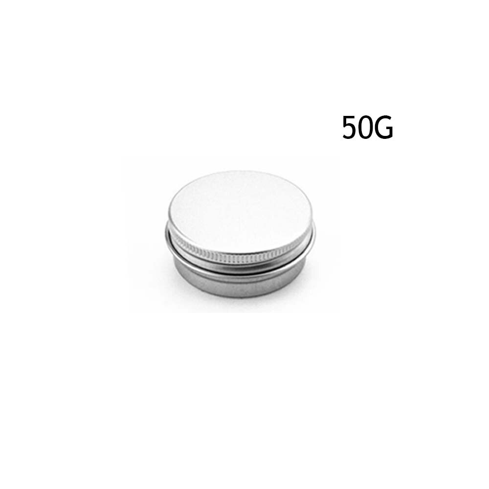 1Pc Round Storage Box Refillable Containers Aluminum Cosmetic Storage Jars Cosmetic Containers Jewelry Candy Favor Organizer: 50g