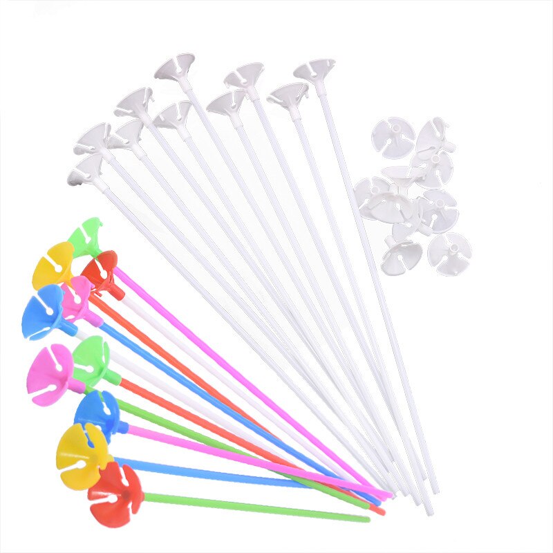 Latex Ballon Stok Witte Ballonnen Houder Sticks Met Cup Birthday Party Wedding Opblaasbare Ballen Decoratie Accessoires