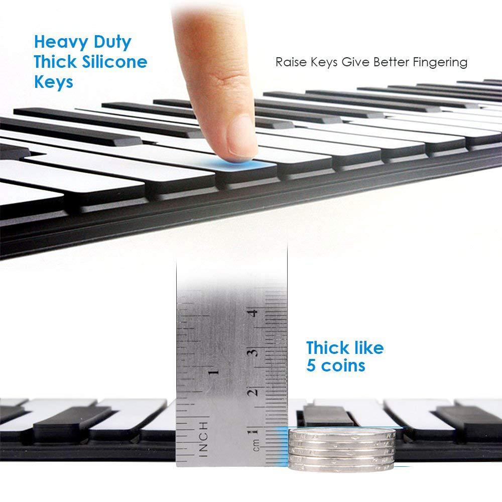 Portable 49 Keys Roll-Up Piano USB MIDI Keyboard MIDI Conctroller Hand Electronic Piano Rainbow color