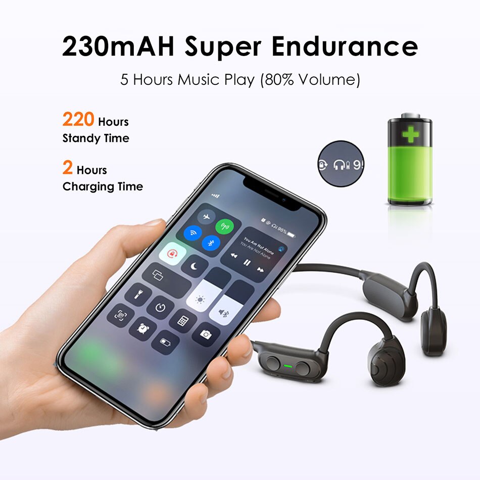 AS10 Beengeleiding Headset IPX5 Waterdichte Bluetooth 5.0 Hoofdtelefoon Met Microfoon Handsfree Bellen Outdoor Sport Oordopjes