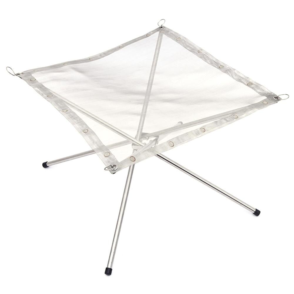 Portable Campfire Holder Rack Stainless Steel Folding Campfire Rack Outdoor Camping Barbecue Rack Barbecue Accessories: Default Title
