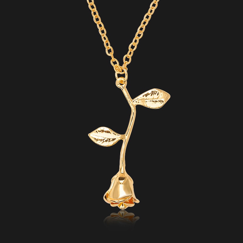 Sumeng zarte rosenblüten-anhänger-halskette, bezaubernder schmuck in gold- und silberfarben, wunderschöne rosen-halskette für damen und mädchen