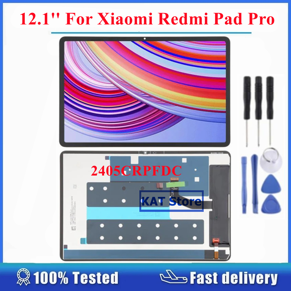 12.1 Inch 12.1'' For Xiaomi Redmi Pad Pro 2405CRPFDC LCD Display Screen Touch Digitizer Full Assembly Replacement Part
