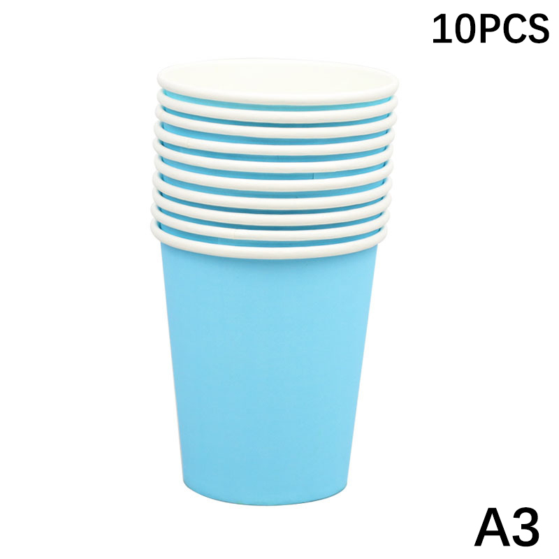10 stk. 9oz/250ml ensfarvede tykke papkrus engangskop bryllup fødselsdagsfest engangsservice engangs papkrussæt: Oliven