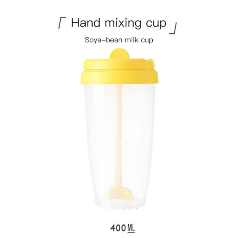 Manual Stirring Cup Soybean Milk Cup Cyclone Stirring Cup Coffee Cup Plastic Drinking Bottle Sports Shaker Bottle