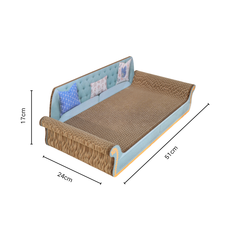 Bankvormig kattenkrabplankbed - 20 inch duurzaam golfkartonnen kat, modern stijlvol kattenbed, bescherm meubilair