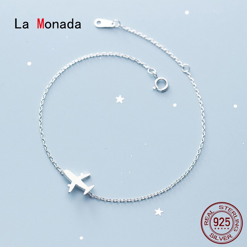 La Monada Vliegtuig Armbanden Voor Vrouwen Zilver 925 Sterling Zilveren Fijne Echt Zilver 925 Armband Ketting Vrouwen Armband Geborsteld