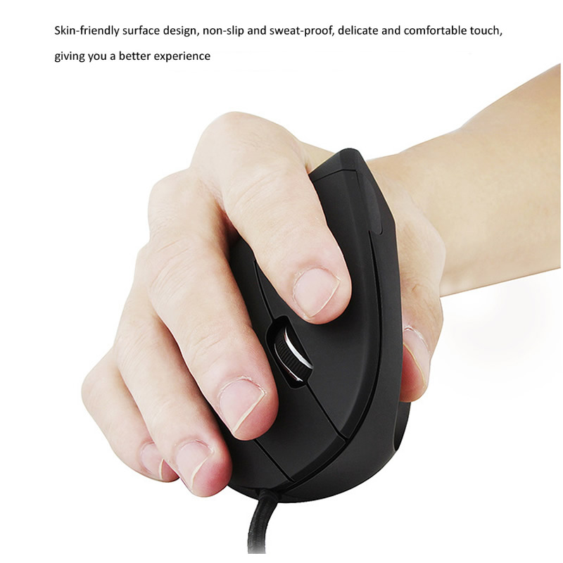 Przewodowa prawa ręka pionowa mysz ergonomiczna mysz do gier 800 1200 1600 DPI optyczne USB nadgarstek zdrowe myszy Mause na komputer stancjonarny