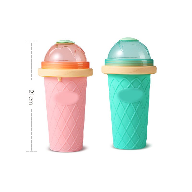 de doble capa de helado de fabricación DIY hecho en casa de refrigeración rápida de helado taza de batido D6