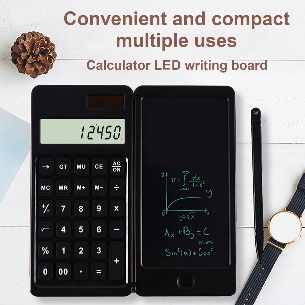 Button Lock Function with Stylus Solar 10-Digit Calculator Electronic Drawing Board for Study