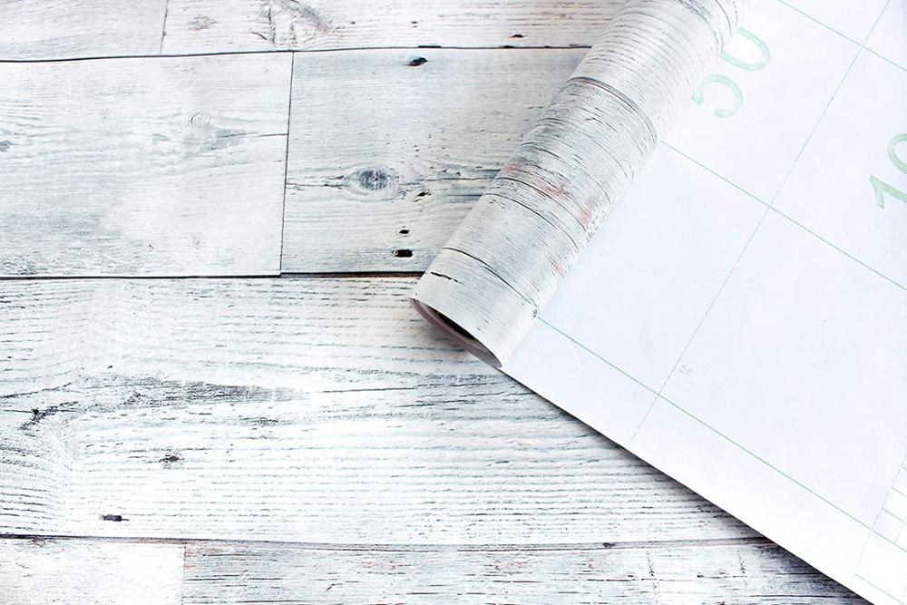 LUCKYYJ Peel and Stick Wood Wallpaper Shiplap Light Distressed Wood Plank Removable Wallpaper Vinyl Self-Adhesive Wall Stickers